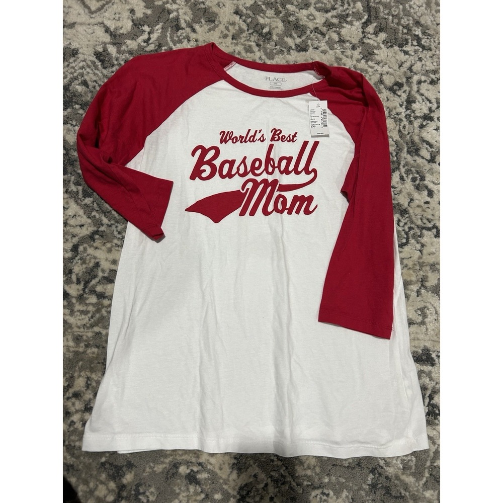 World's Best‎ Baseball Mom Raglan Jersey Shirt 3/4 Sleeve Size Large